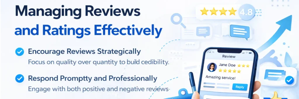 Want More Local Leads? Try Google Business Profile Optimization Today - Click Path Marketing | Small Business Digital Marketing Managing Reviews and Ratings Effectively